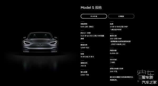 特斯拉新款modelsplaid版开始交付百公里加速21秒