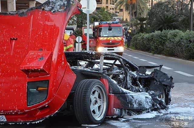 烧一台少一台,摩纳哥一台 法拉利f40报废!