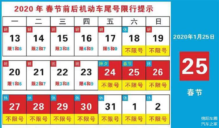 注意成都机动车尾号限行将从2月3日开始快来看看限行尾号吧