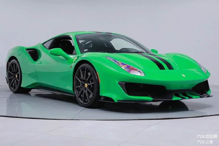 赛车化的设计 奢华的运动气场 法拉利488 pista 绿色涂装很拉风_车家
