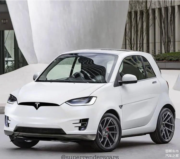 全新特斯拉小型车渲染图城市化风格都市青年的最爱