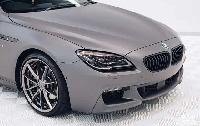 宝马6系grancoupe,外观哑光钛灰色涂装,很少见