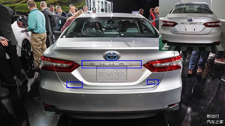但多出了代表配置的英文标识,而国产车型则有toyata广汽丰田字样